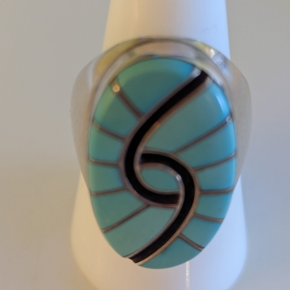 Vintage Zuni Turquoise Hummingbird Amy Quandalacy Ring Size 10 - Picture 2 of 12